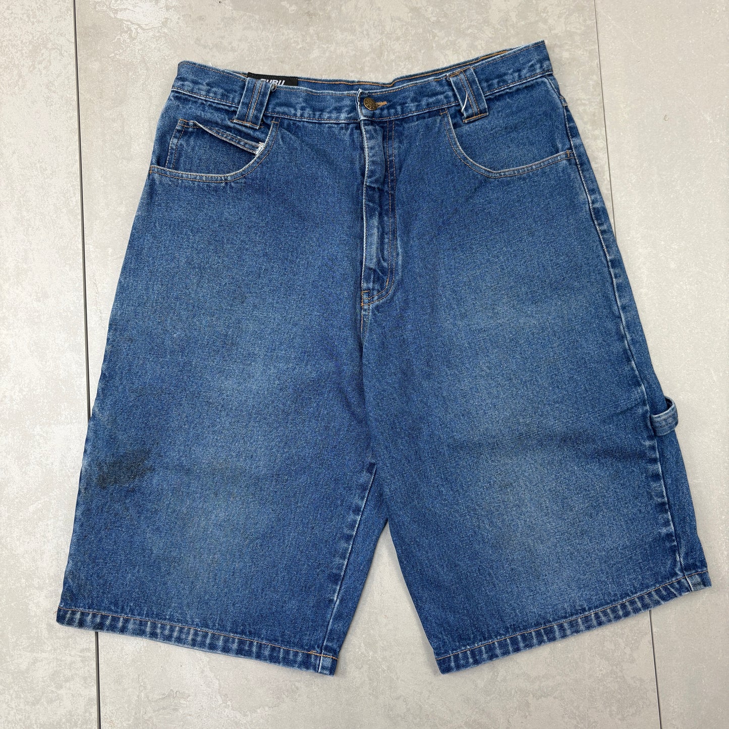 Vintage Fubu Embroidered Blue Hip Hop Baggy Shorts Jorts - 34