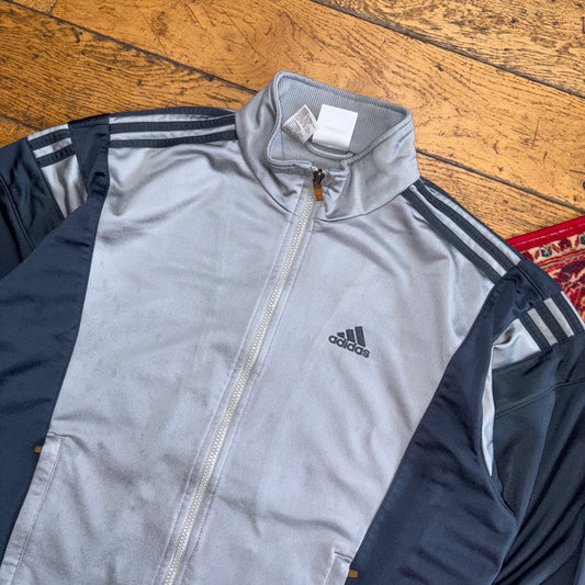 Vintage Adidas Grey Silver Tracksuit Track Jacket - L