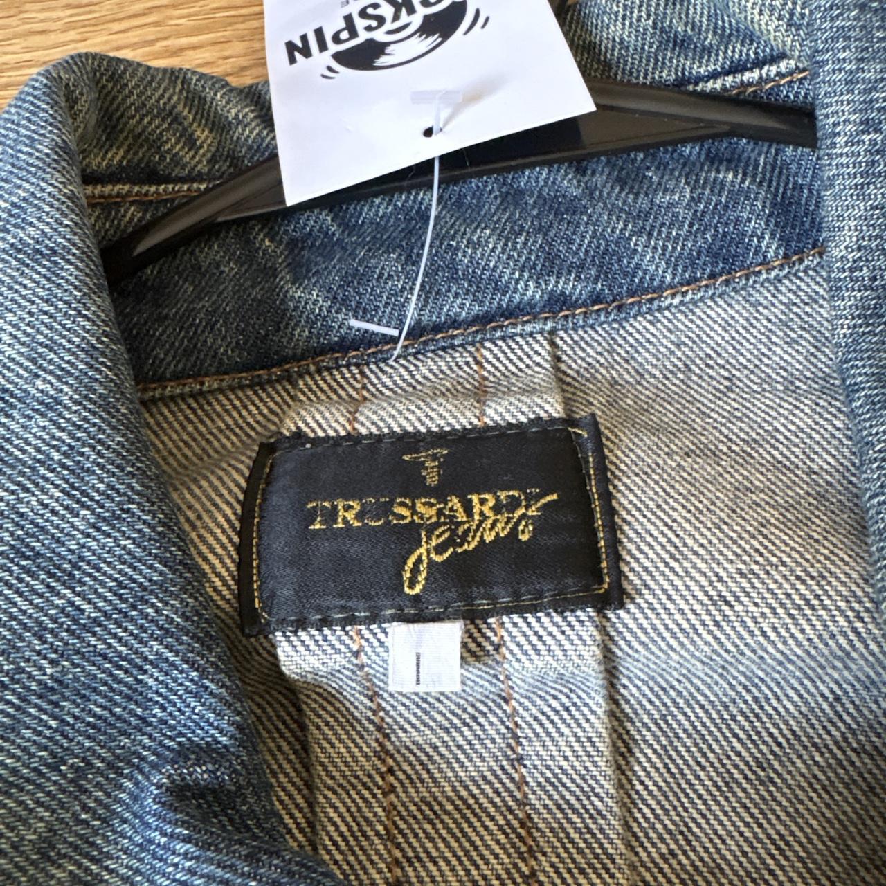Vintage Trussardi Denim Blue Bomber Utility Jacket - XL