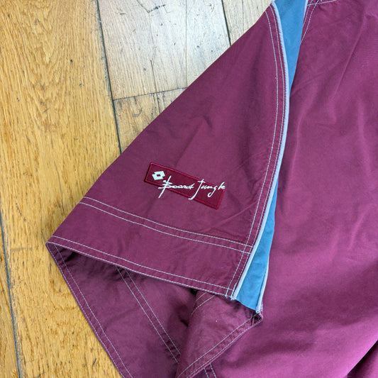 Vintage Lotto Sport Baggy Board Shorts Burgundy - S