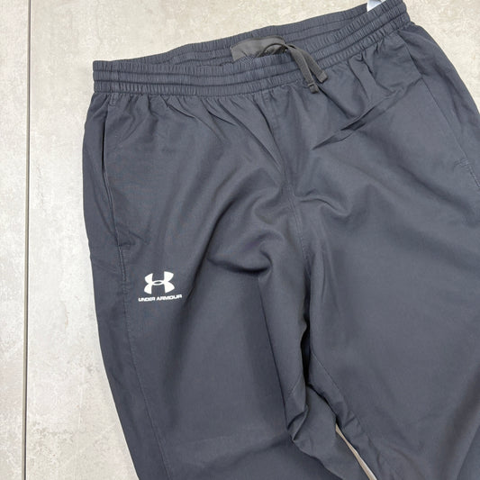 Vintage Under Armour Black Baggy Tracksuit Sweatpants Track Pants Bottoms - L