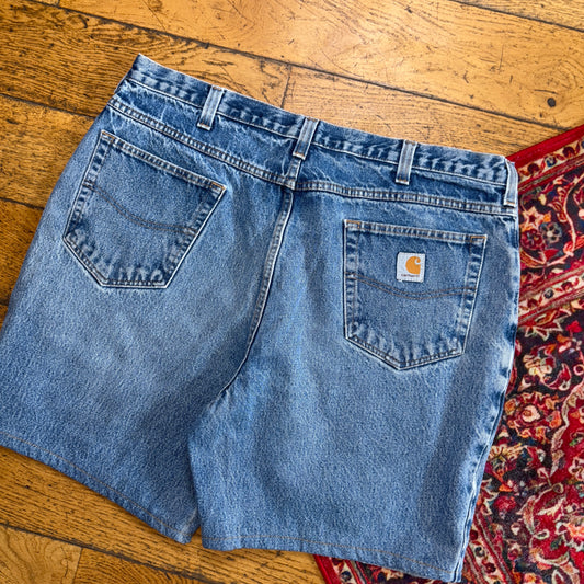 Vintage Carhartt Blue Workwear Baggy Carpenter Jorts Shorts - 38