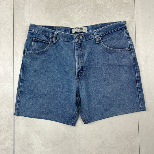 Vintage Wrangler Blue Denim Carpenter Baggy Shorts - 38
