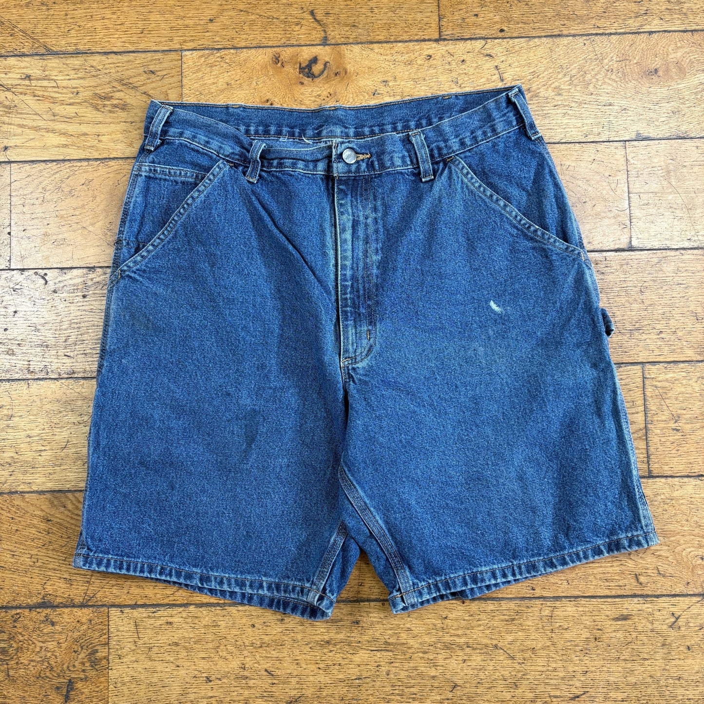 Vintage Carhartt Workwear Blue Baggy Carpenter Shorts - 34
