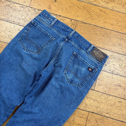 Vintage Dickies Blue Workwear Carpenter Baggy Jeans - 38