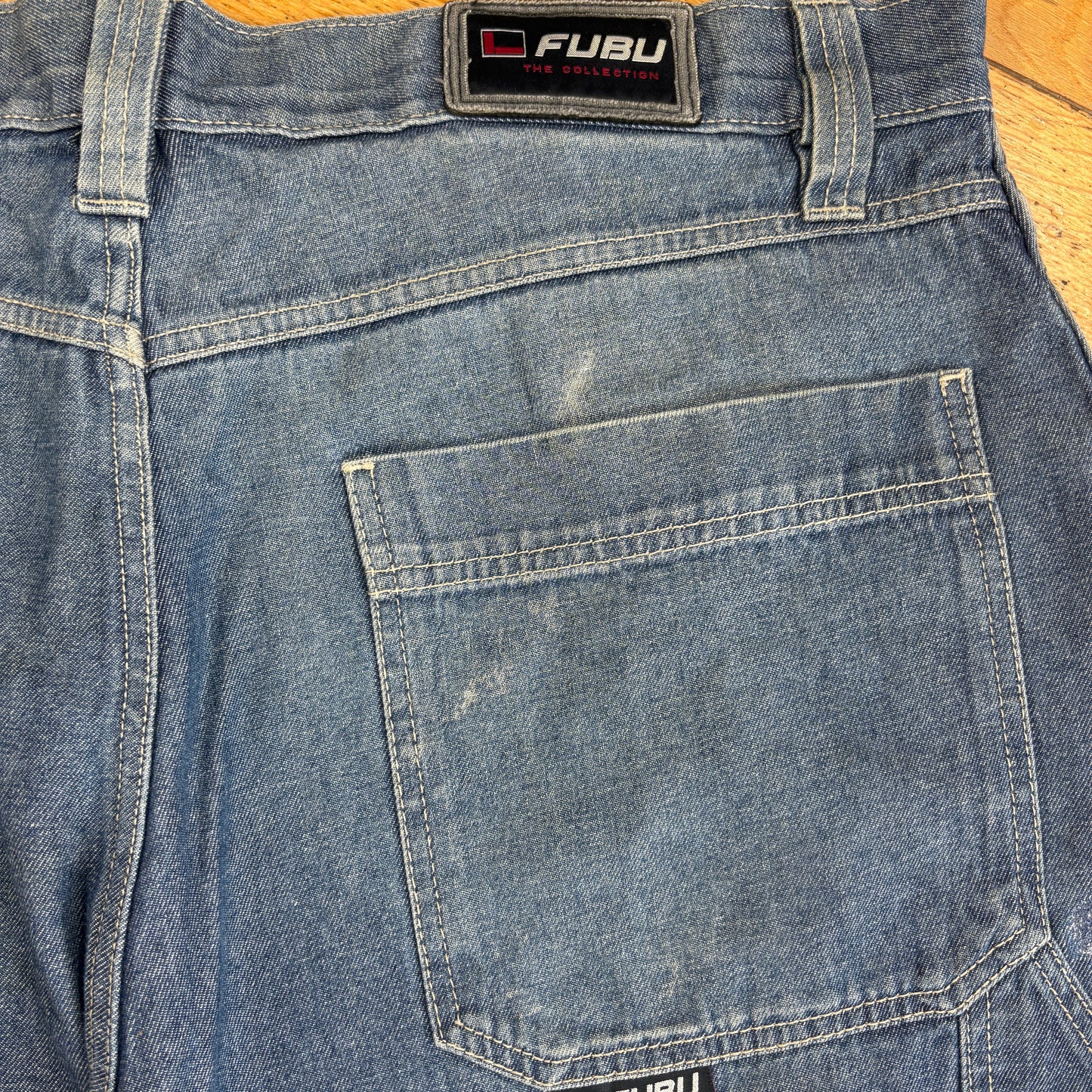 Vintage FUBU Embroidered Hip Hop Blue Baggy Shorts Jorts - 42