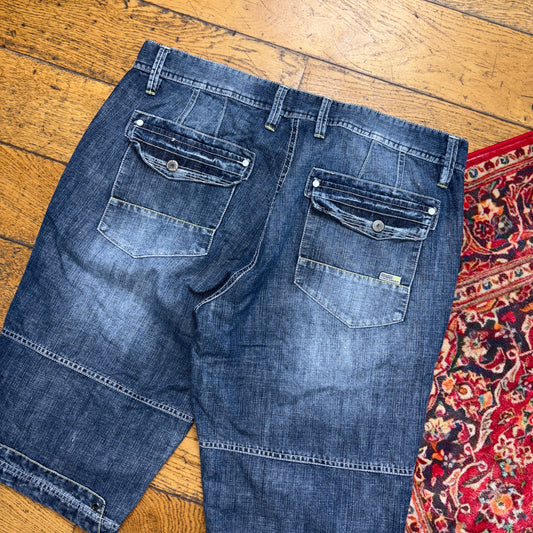 Vintage Grey Denim Shorts - 38