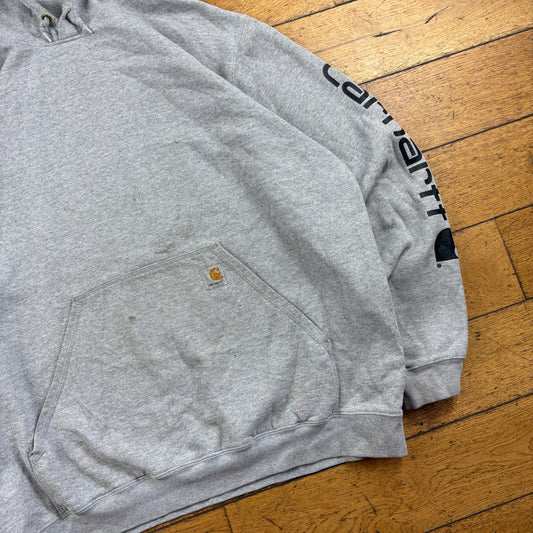 Vintage Carhartt Grey Hoodie Sweatshirt - XL