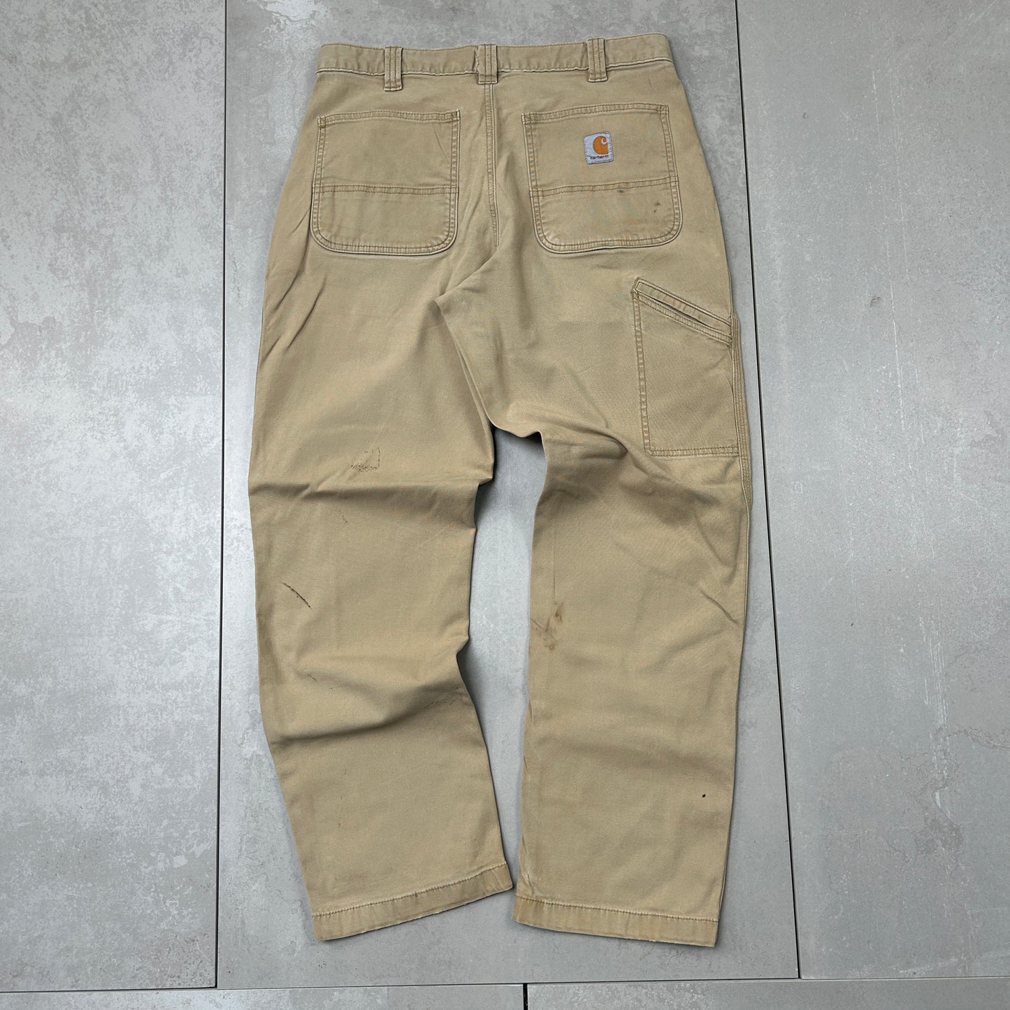 Vintage Carhartt Workwear Carpenter Baggy Brown Trousers - 33