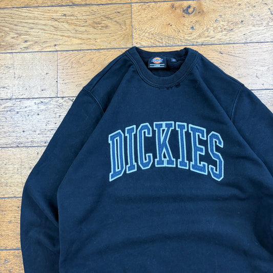 Vintage Dickies Black Spellout Embroidered Sweatshirt - M