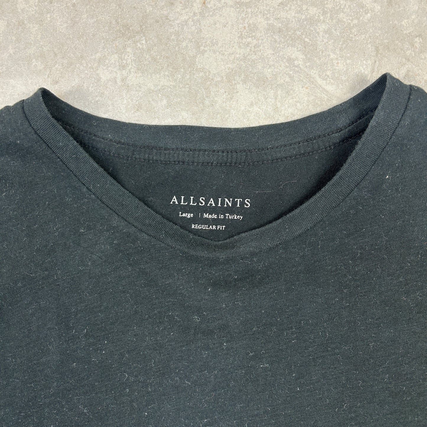 All Saints Black Embroidered T-shirt - S