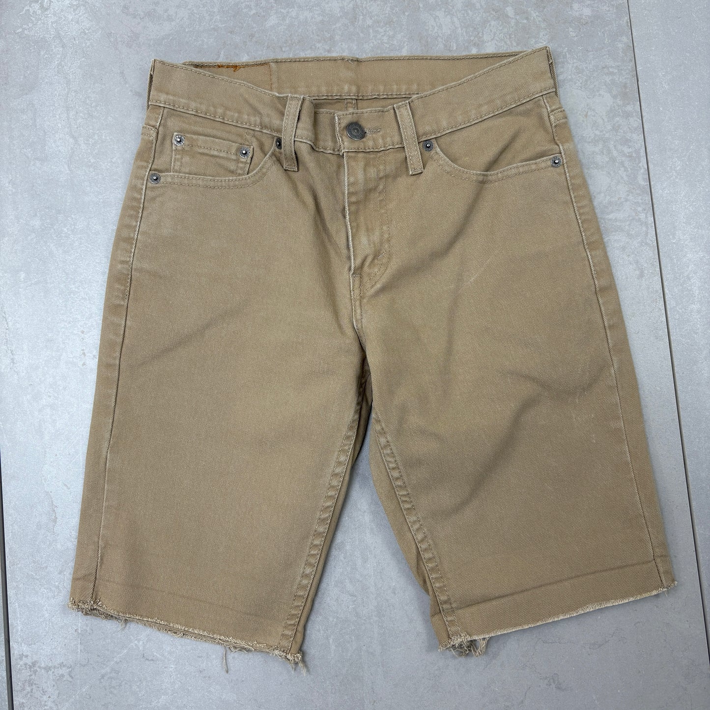 Vintage Levis 511 Slim Cream Denim Shorts - 28