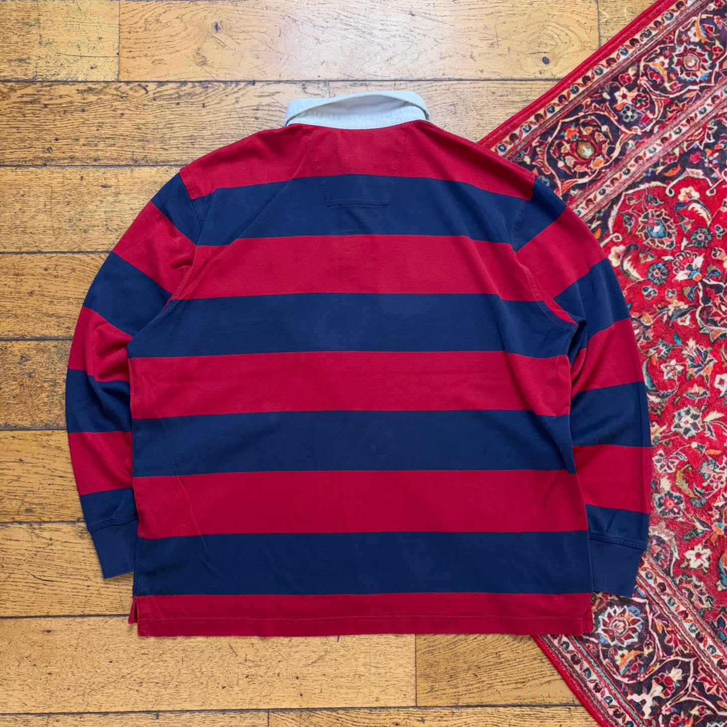 Vintage Nautica Embroidered Red Navy Polo Rugby Shirt - XL