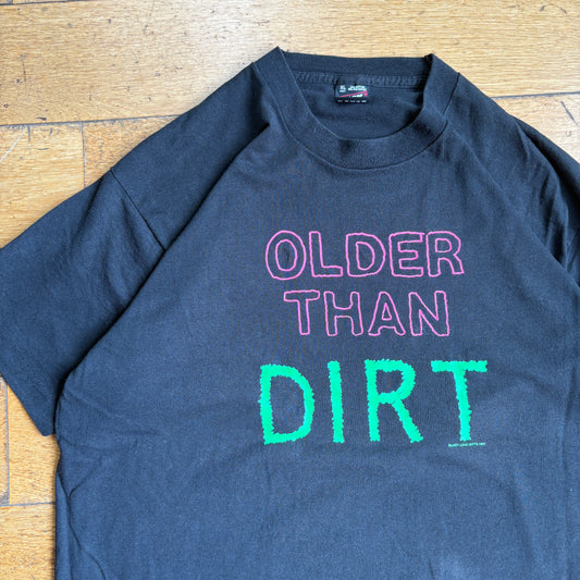 Vintage 1991 Funny Slogan Single Stitch Black Graphic T-Shirt - XL
