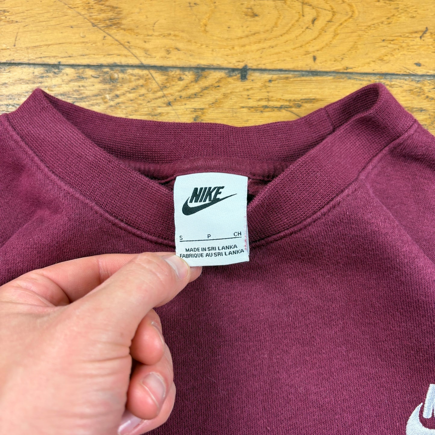 Vintage Nike Burgundy Embroidered Sweatshirt - S
