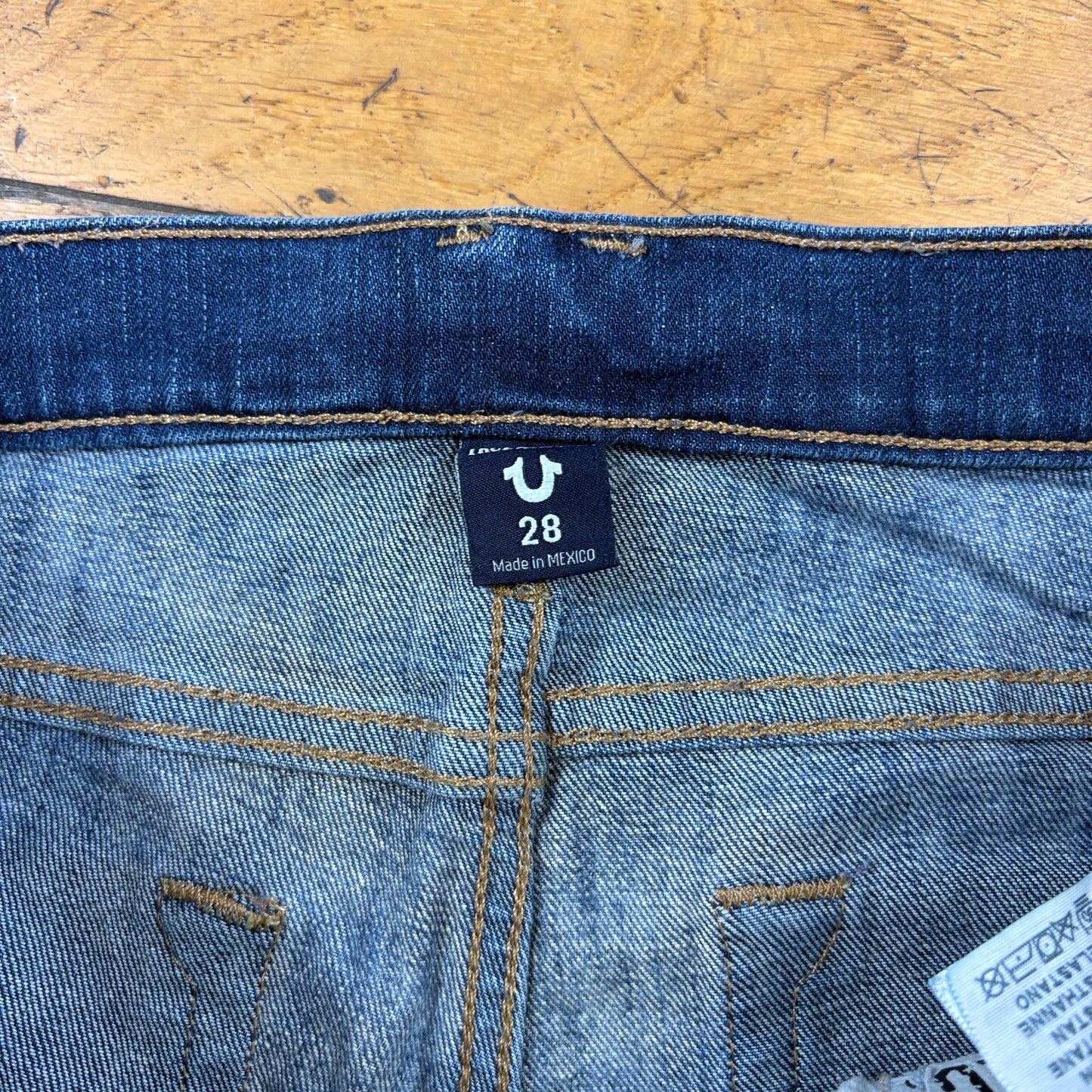 Vintage True Religion Blue Embroidered Y2K Shorts Jorts - 32
