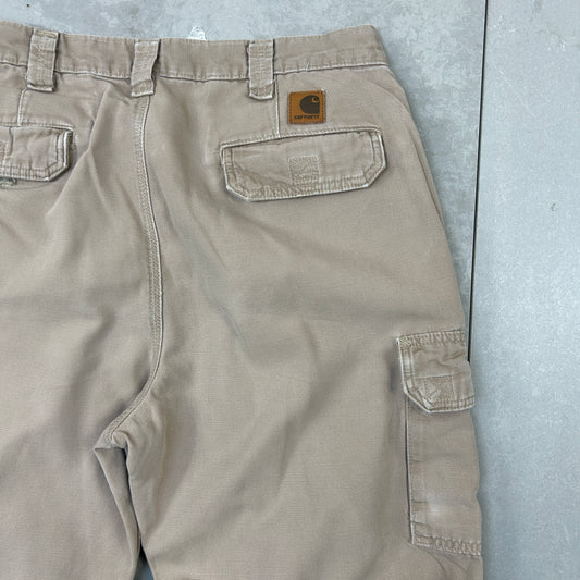 Vintage Carhartt Brown Workwear Carpenter Cargo Baggy Trousers - 33