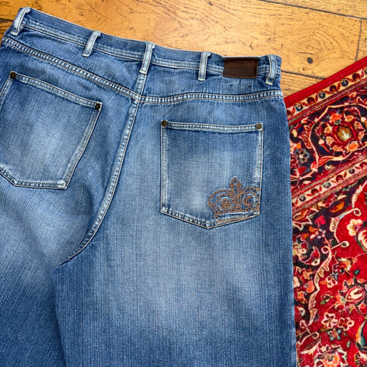 Vintage Sean John Y2K Blue Embroidered Hip Hop Baggy Shorts Jorts - 38