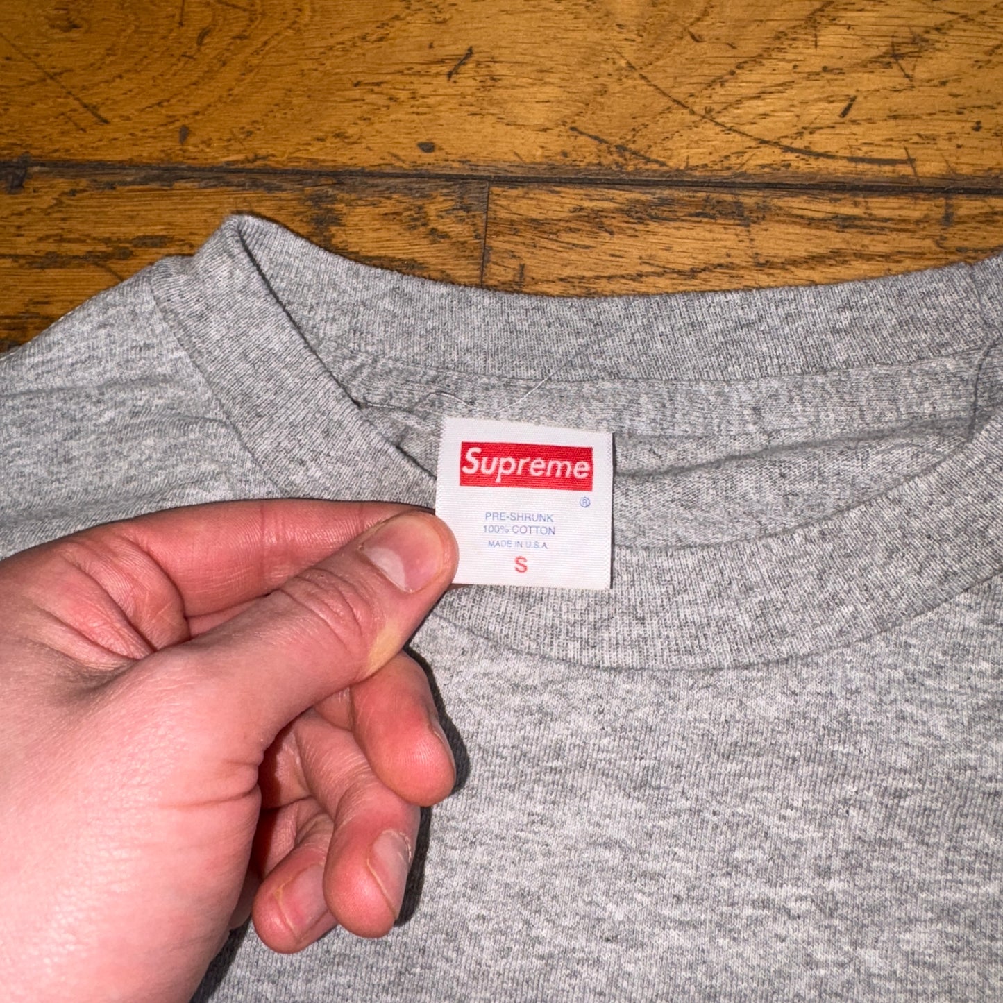 Vintage Supreme Grey Box Logo Long Sleeve Graphic T-Shirt - XS