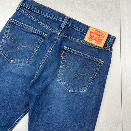 Vintage Levis 502 Blue Straight Denim Shorts - 33
