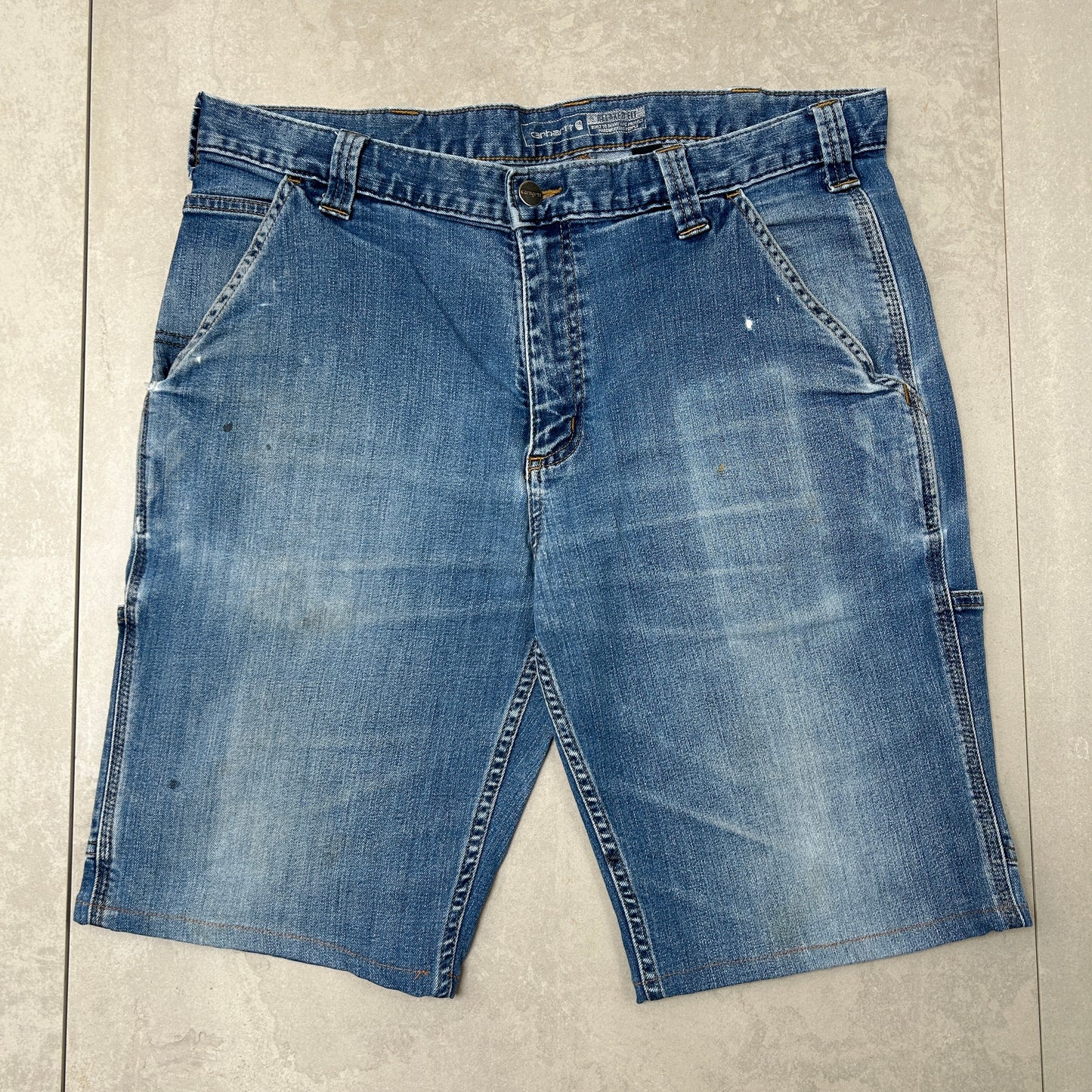 Vintage Carhartt Workwear Baggy Blue Carpenter Shorts - 36