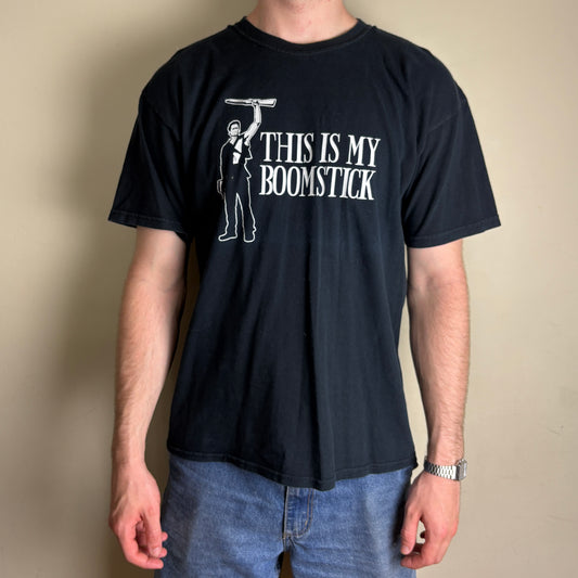 Vintage This is My Boomstick Black Graphic T-Shirt - M