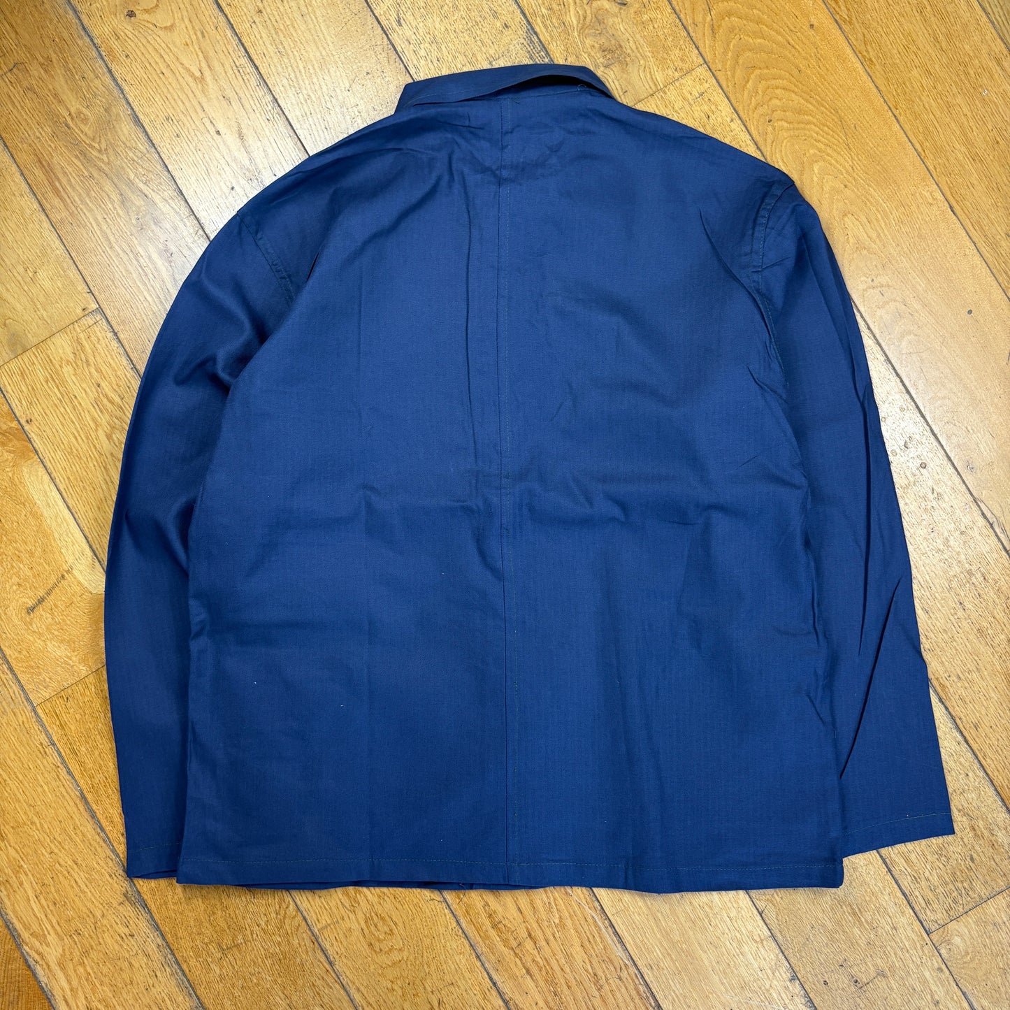 Vintage French Chore Workwear Jacket Blue Overcoat - L