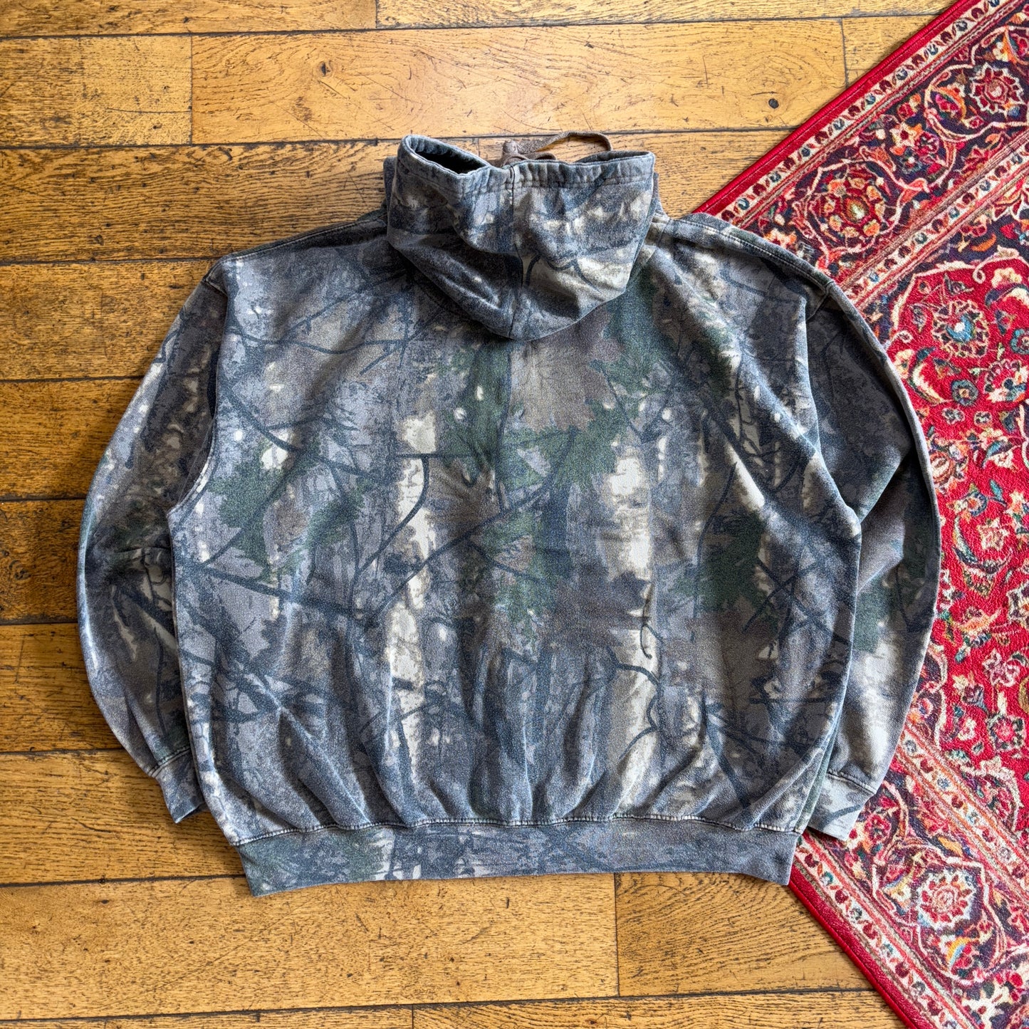 Vintage Realtree Camo Green Zip Hoodie Sweatshirt - 2XL