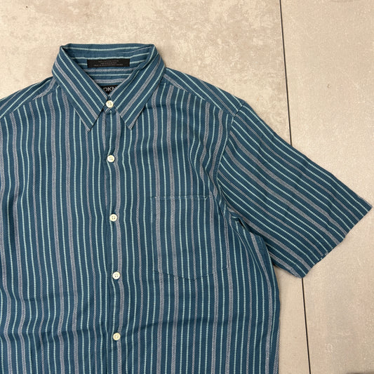Vintage DKNY Blue Stripe Short Sleeve Shirt - S
