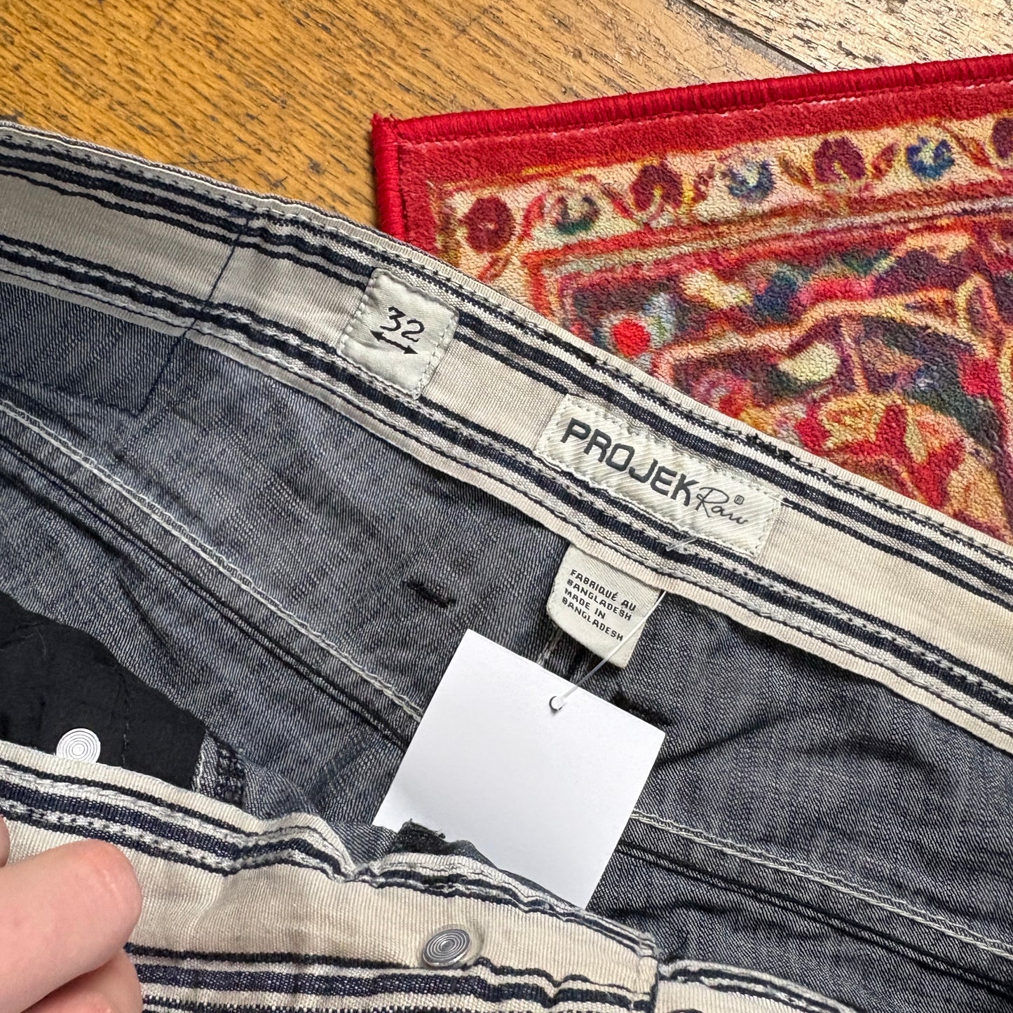 Vintage Blue Double knee Denim Shorts - 34