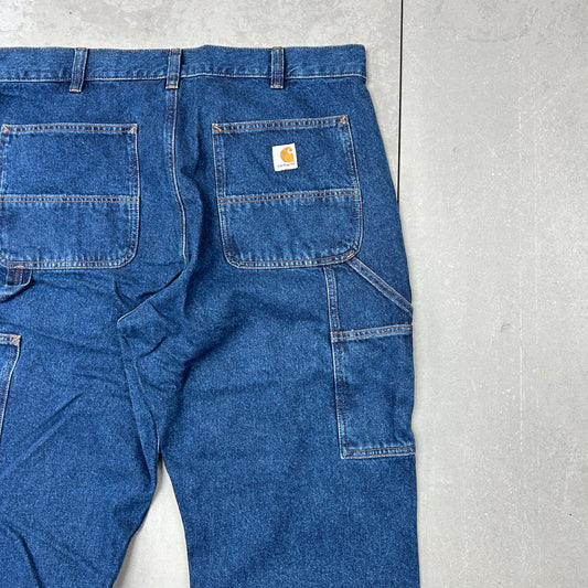 New Carhartt Double Knee Carpenter Baggy Blue Jeans - 36