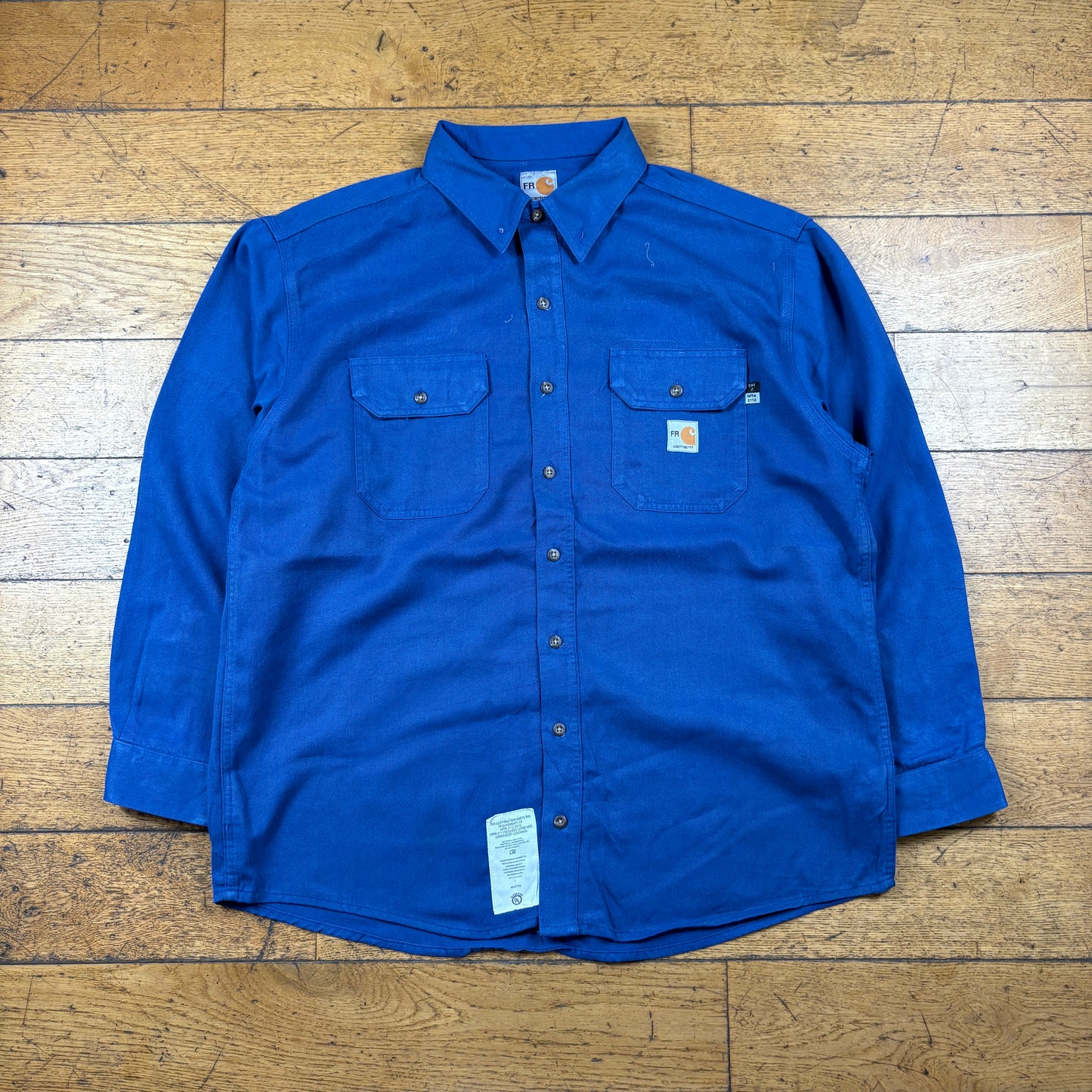 Vintage Carhartt Workwear Chore Overshirt Blue Shirt - XL