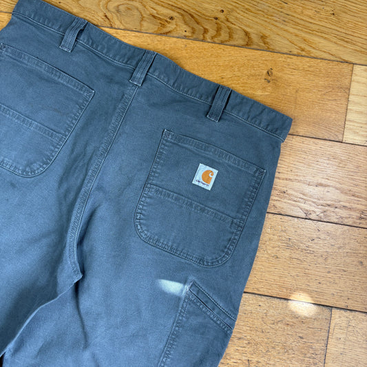 Vintage Carhartt Grey Workwear Baggy Carpenter Shorts - 38