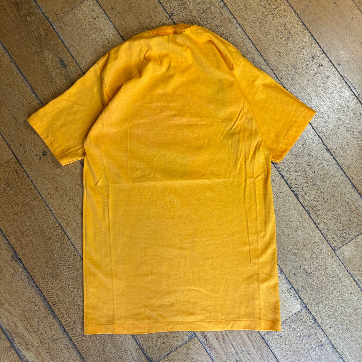 Vintage 90s Slogan Yellow Single Stitch Graphic T-Shirt - XS