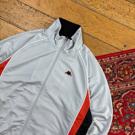 Vintage Kappa Light Grey Blue Tracksuit Track Shell Windbreaker Jacket - L