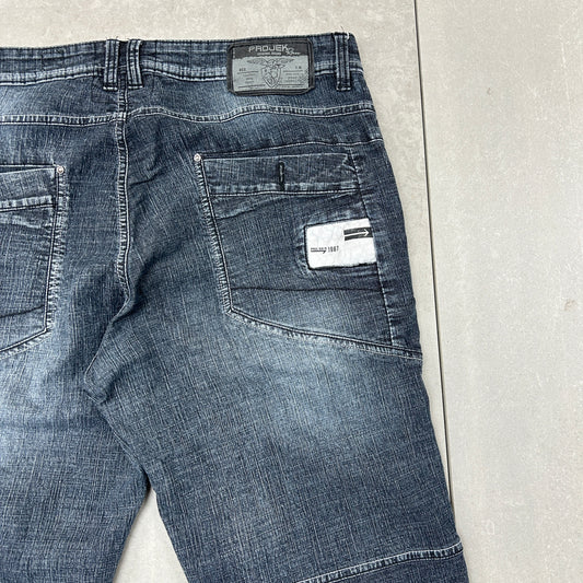 Vintage Hip Hop Motorbike Blue Shorts Jorts - 34