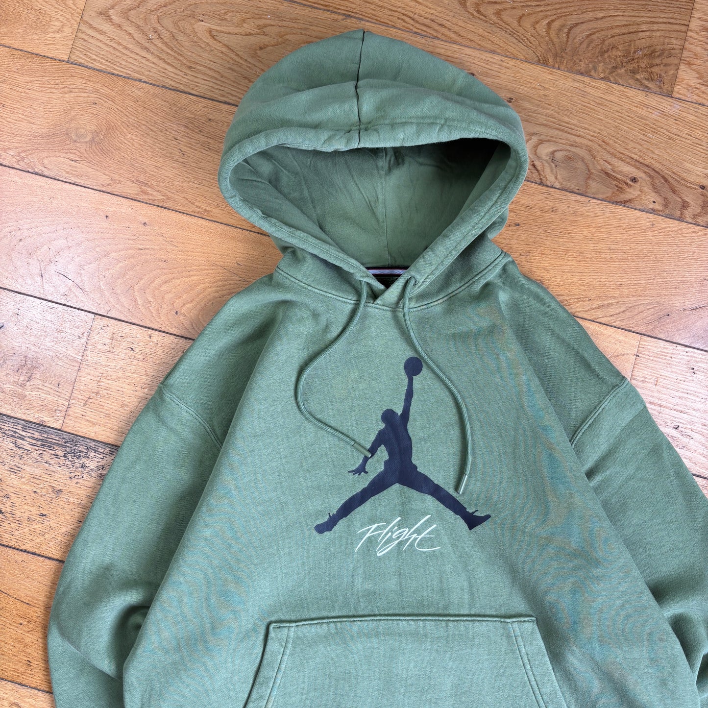 Vintage Nike Jordan Green Hoodie Sweatshirt - M