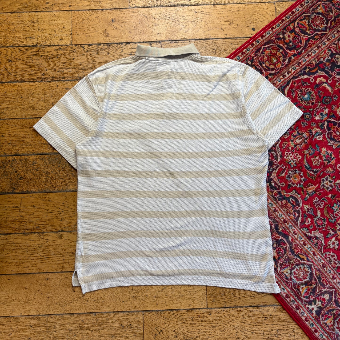 Vintage Avirex Stripe Cream Polo Shirt - XL