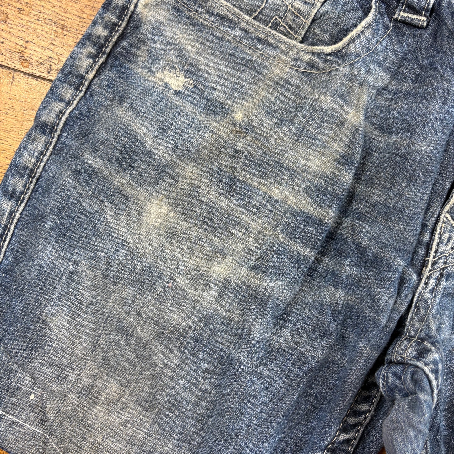 Vintage True Religion Blue Embroidered Y2K Shorts Jorts - 33