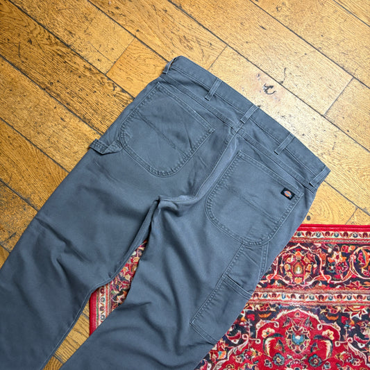 Vintage Dickies Workwear Carpenter Grey Baggy Trousers - 38L
