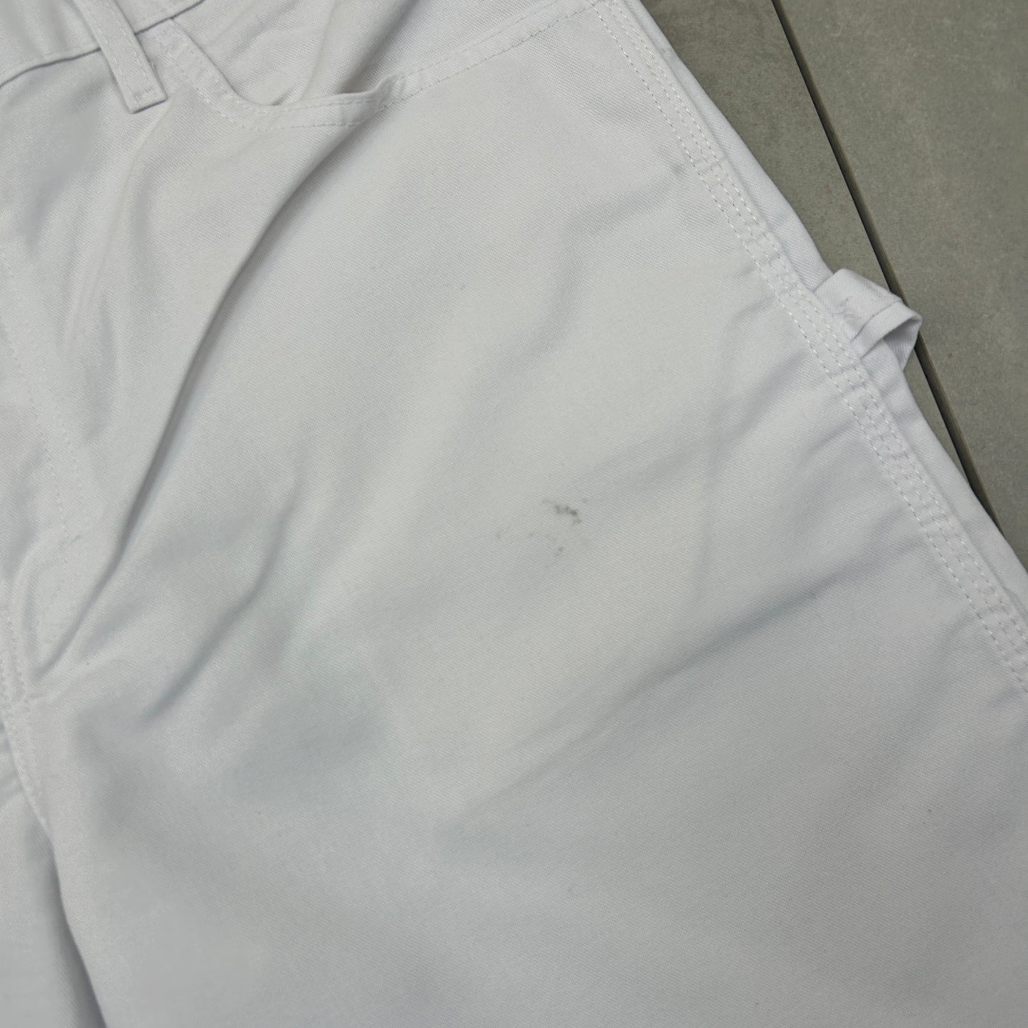 Vintage Dickies Workwear Carpenter White Baggy Shorts - 34