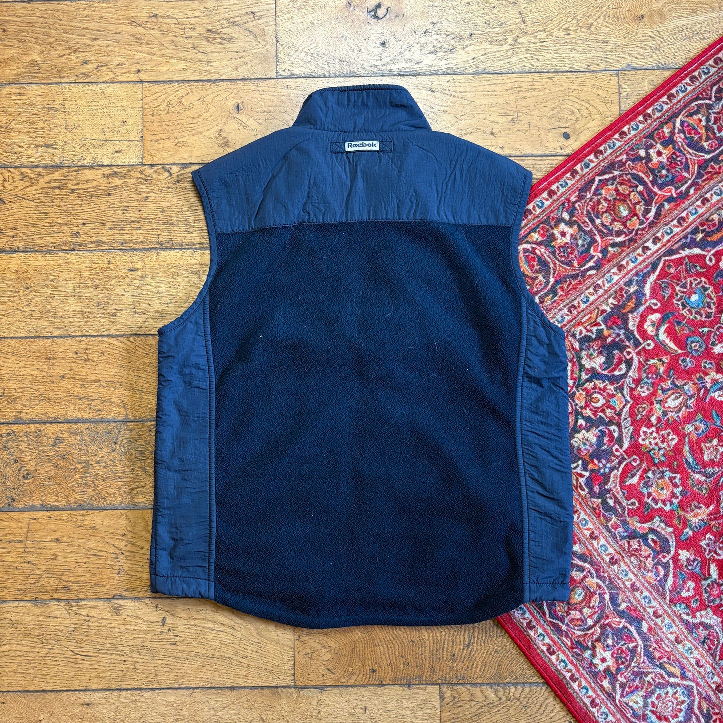 Vintage Reebok Navy Fleece Zip Gilet Vest - L