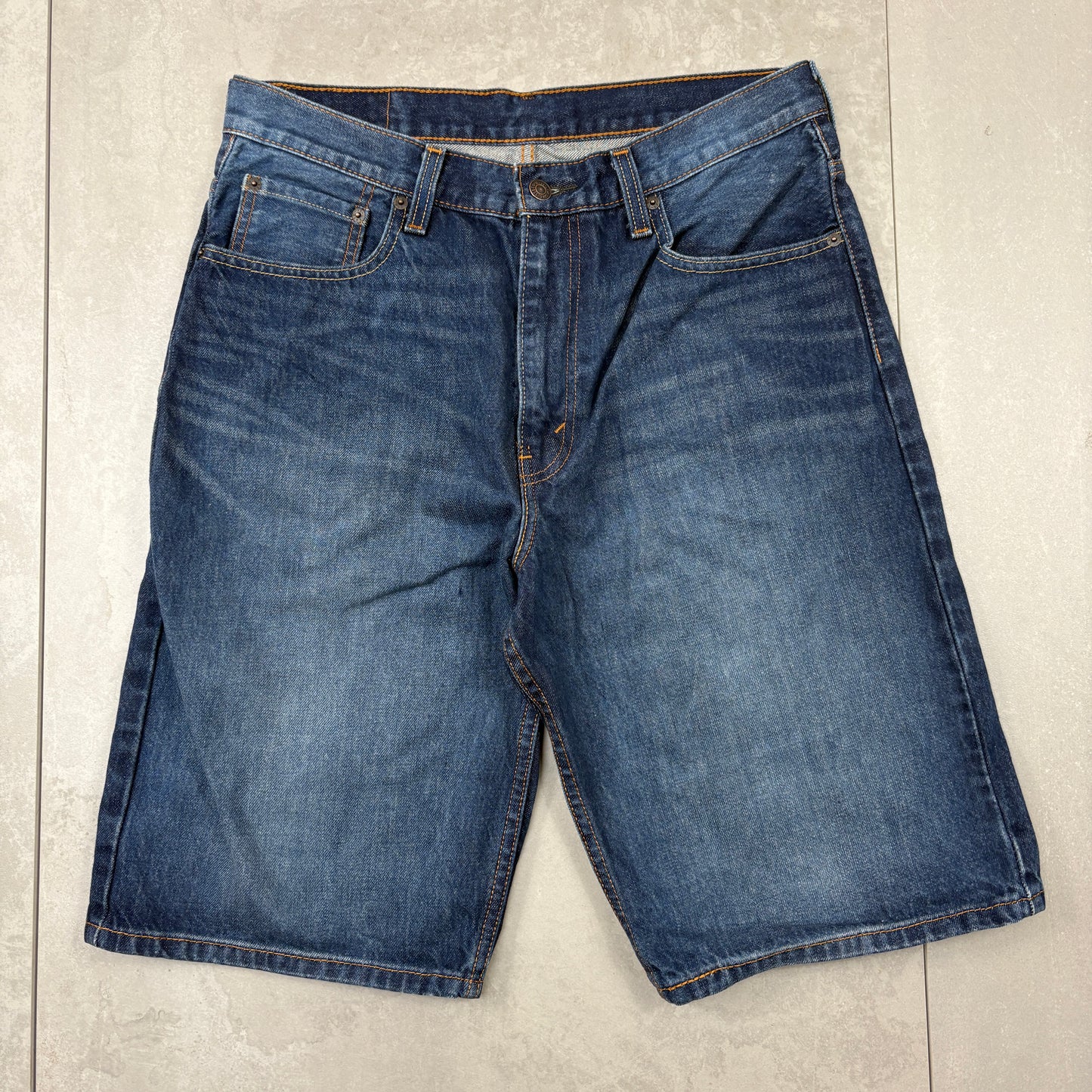 Vintage Levis 569 Blue Baggy Denim Shorts - 32