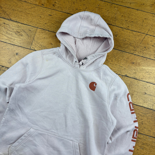 Vintage Carhartt White Womens Hoodie Sweatshirt - L