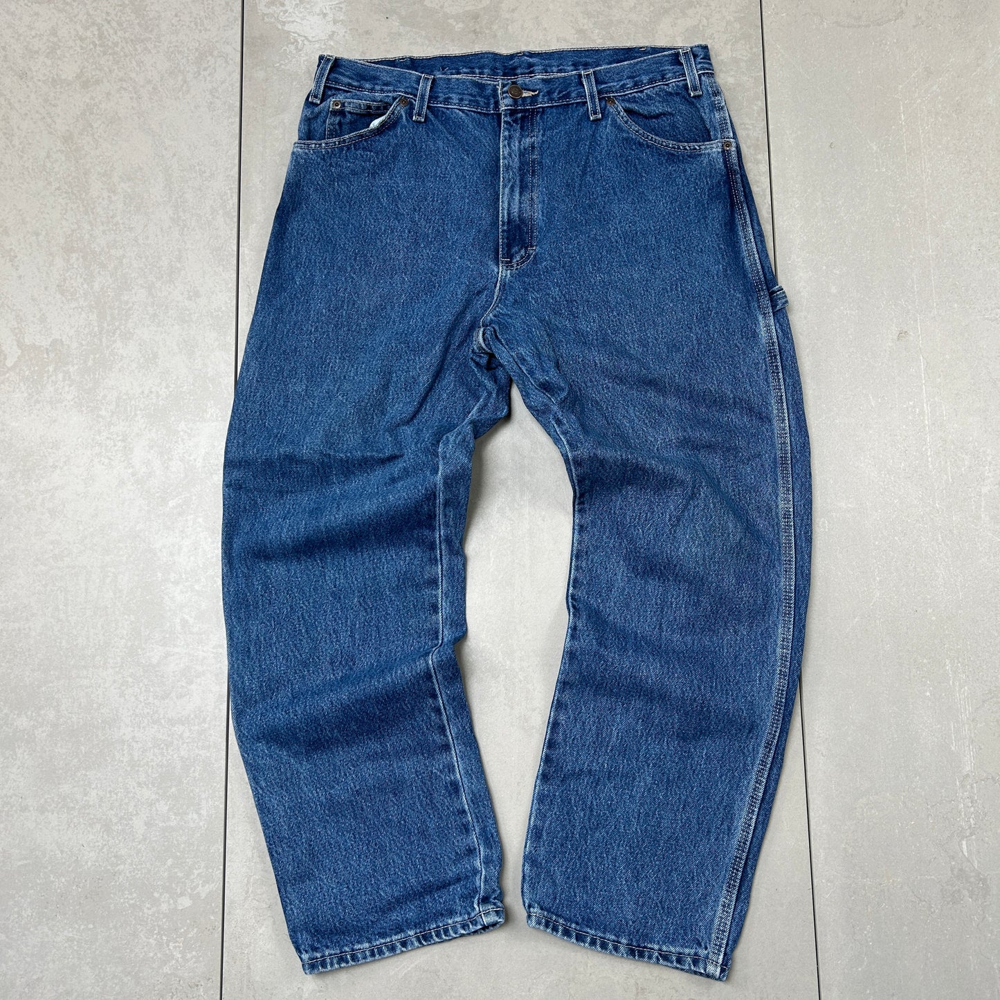 Vintage Dickies Workwear Carpenter Baggy Blue Jeans - 36