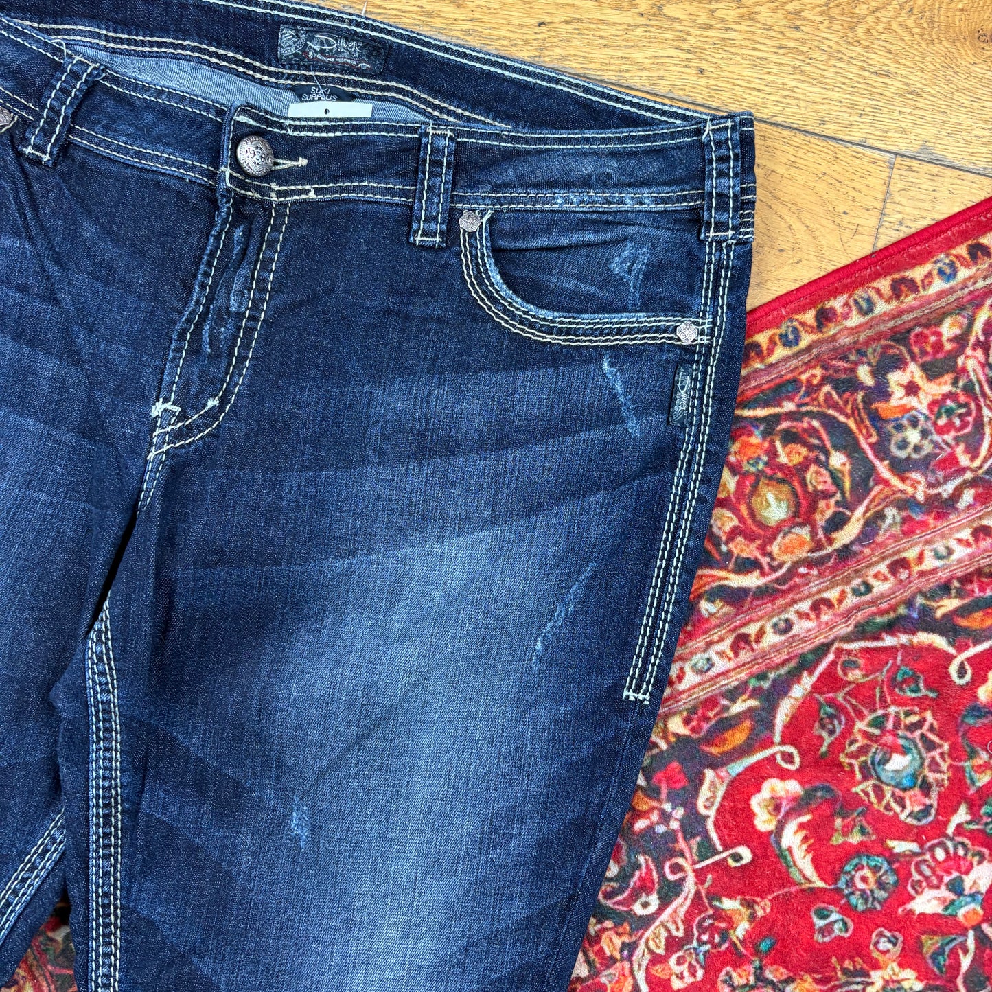 Vintage Womens Y2K Bootcut Flared Embroidered Hip Hop Baggy Jeans - Size 20