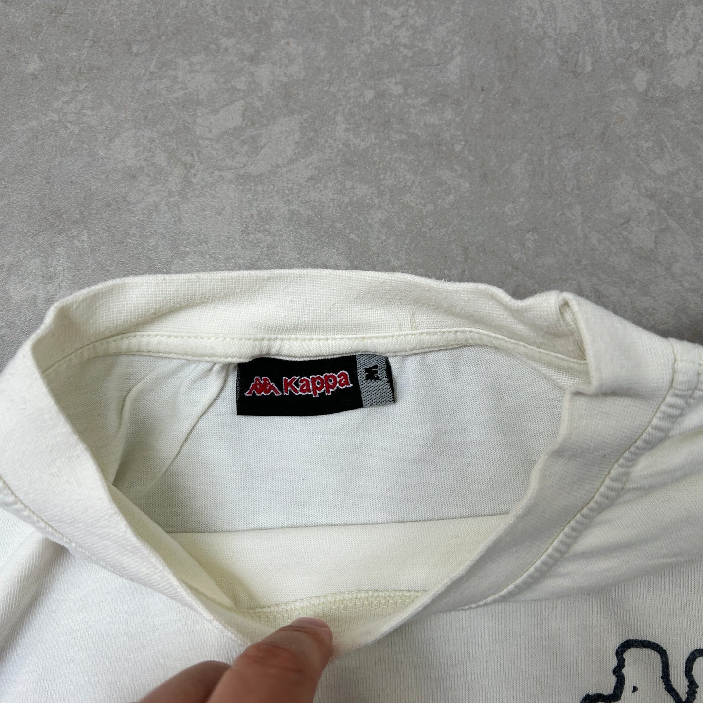 Vintage Kappa Cream White Graphic T-Shirt - M
