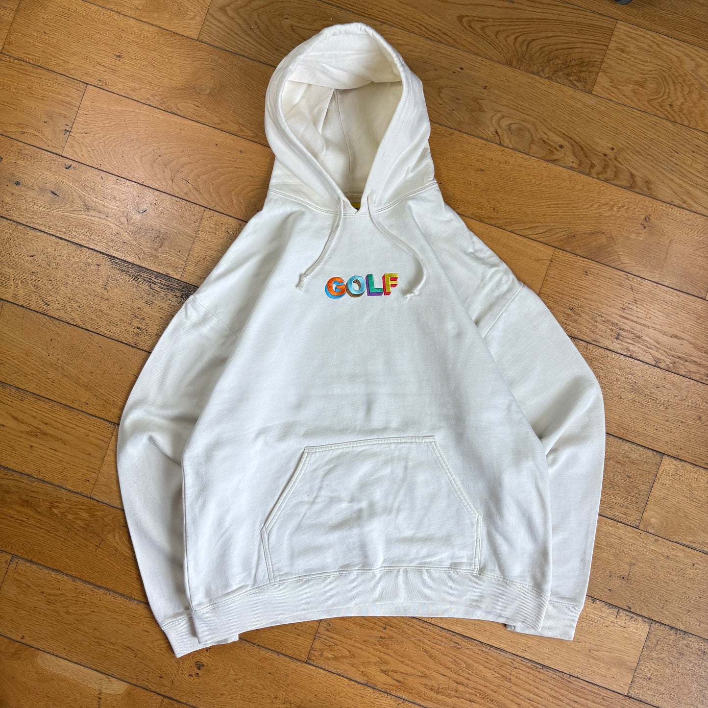 Vintage Golf Wang Tyler The Creator Cream Hoodie Embroidered Sweatshirt - L
