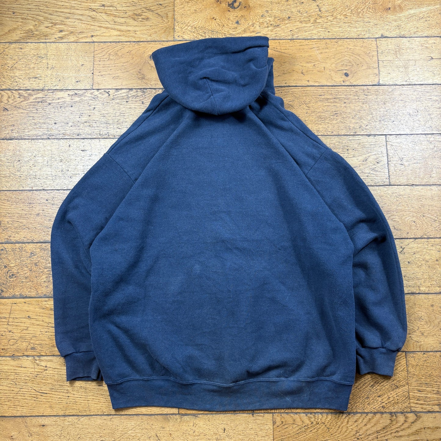 Vintage Lee Navy College Embroidered Hoodie Sweatshirt - XL