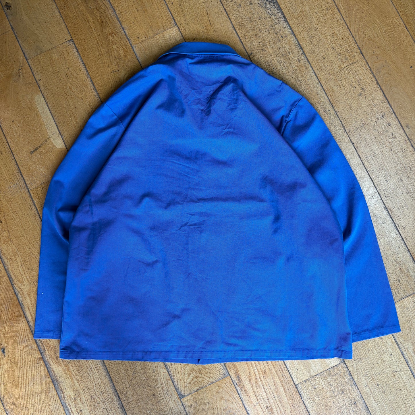 Vintage French Chore Workwear Jacket Blue Overcoat - XXL